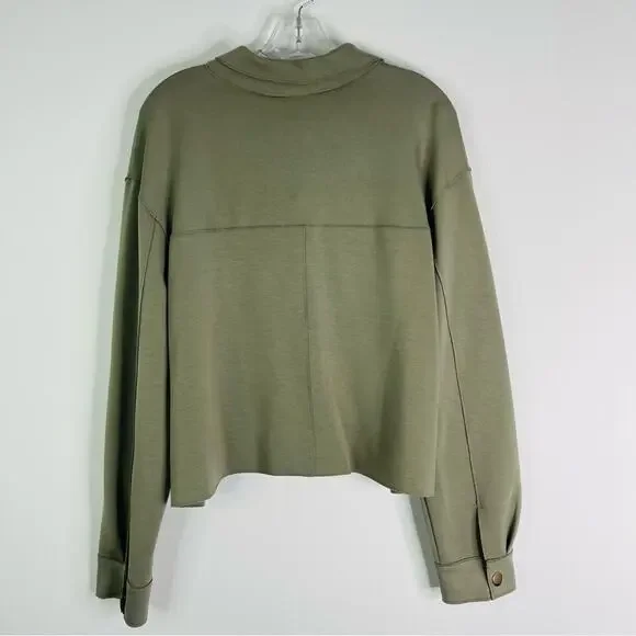 NWT Carolina Belle green stretchy cropped lightweight boho top shacket jacket XL - Picture 6 of 6
